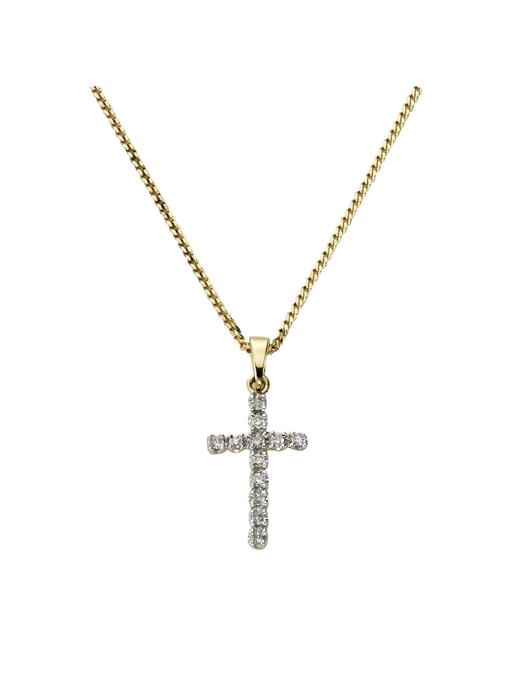 Diamonds by Ellen K. Halskette Gold 585 Kreuz mit 12x Diamant zus. 0,12ct. - Image 4