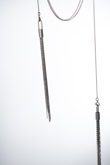 Ann Demeulemeester, 925er Doppelquastenhalskette - Image 5