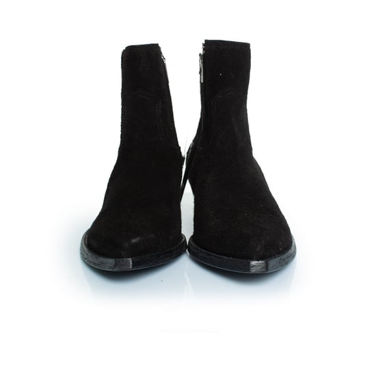 Saint Laurent, Lukas Stiefeletten aus schwarzem Wollveloursleder - Image 5