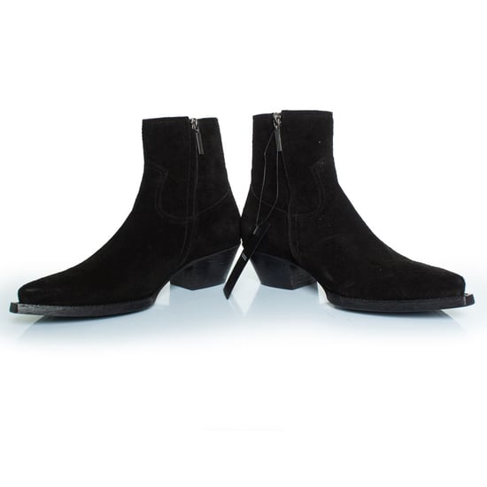 Saint Laurent, Lukas Stiefeletten aus schwarzem Wollveloursleder - Image 6