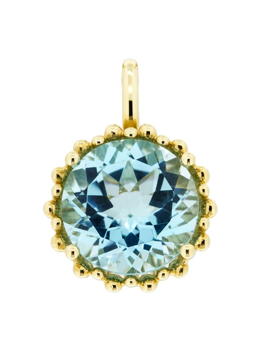 Orolino Anhänger 585 Gold mit Topas blau (beh.) 11,5mm rund - Image 1