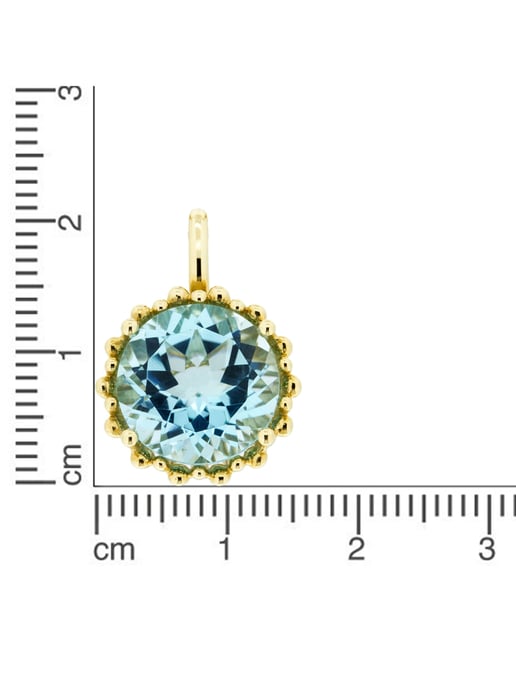 Orolino Anhänger 585 Gold mit Topas blau (beh.) 11,5mm rund - Image 2