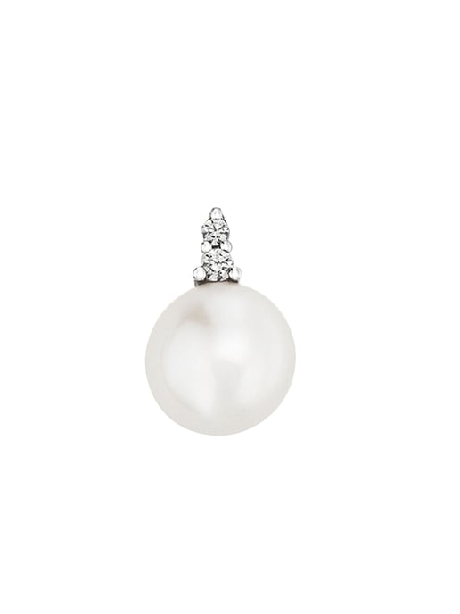 Orolino Anhänger Gold 585 mit 2 Brillanten zus. 0,05ct. und weißer Perle 8mm - Image 1