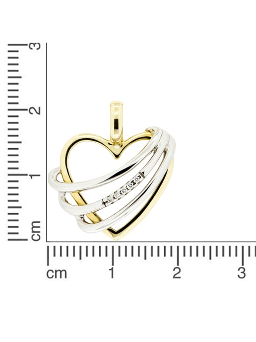 Orolino Anhänger 585 Gold zweifarbig Herz mit 5x Brillant 0,025ct. - Image 2