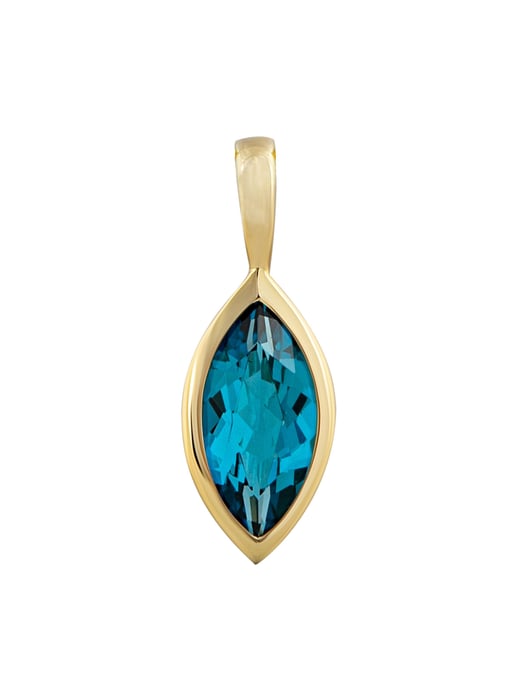 Orolino Anhänger 585 Gold mit Blautopas (beh.) Navette-Schliff - Image 1