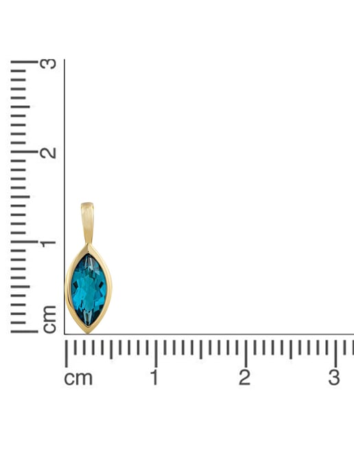 Orolino Anhänger 585 Gold mit Blautopas (beh.) Navette-Schliff - Image 2