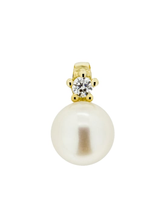 Orolino Anhänger 585 Gold mit Brillant 0,03ct. + Perle weiß 5,5-6mm - Image 1