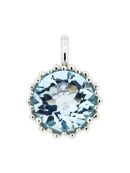Orolino Anhänger 585 Gold mit Topas blau (beh.) 11,5mm rund - Image 1