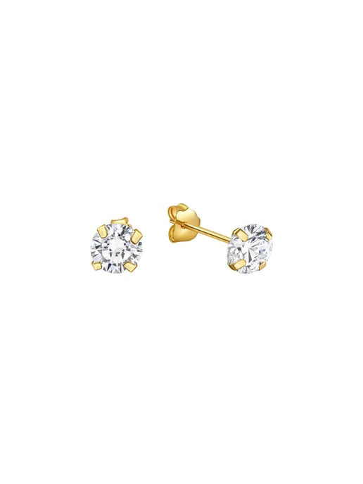 Fascination by Ellen K. Ohrringe Gold 333 mit weißen Zirkonia-Steinen 5mm - Image 1