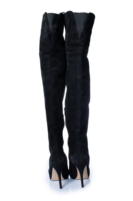 Gianvito Rossi, schwarze Overknee-Stiefel aus Wildleder - Image 2
