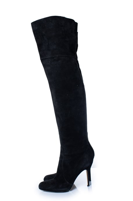 Gianvito Rossi, schwarze Overknee-Stiefel aus Wildleder - Image 3
