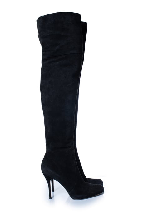 Gianvito Rossi, schwarze Overknee-Stiefel aus Wildleder - Image 4