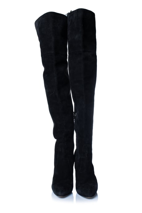 Gianvito Rossi, schwarze Overknee-Stiefel aus Wildleder - Image 5