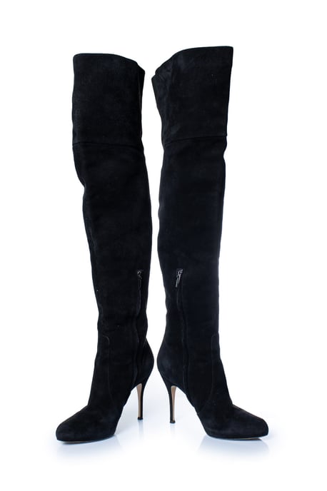 Gianvito Rossi, schwarze Overknee-Stiefel aus Wildleder - Image 6