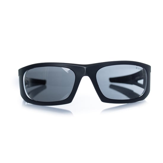 Prada, mattschwarze Sonnenbrille mit rotem Logo - Image 1