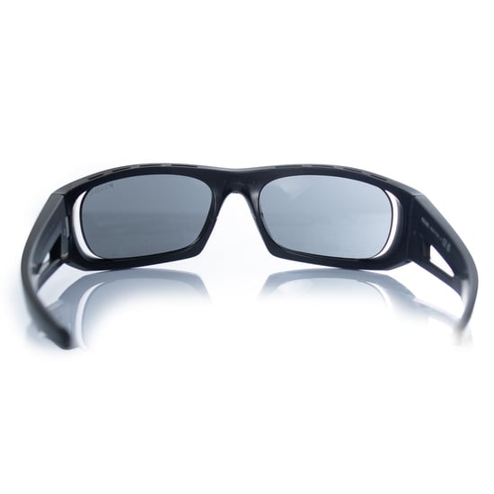 Prada, mattschwarze Sonnenbrille mit rotem Logo - Image 4