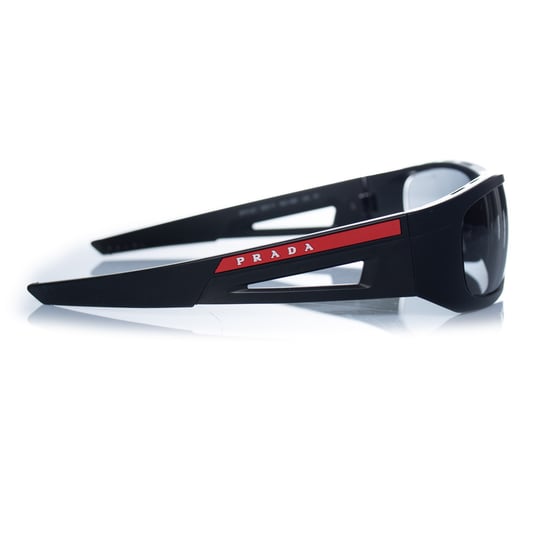 Prada, mattschwarze Sonnenbrille mit rotem Logo - Image 5
