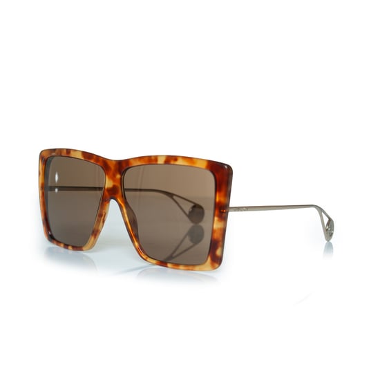Gucci, übergroße Sonnenbrille in Havannabraun - Image 2