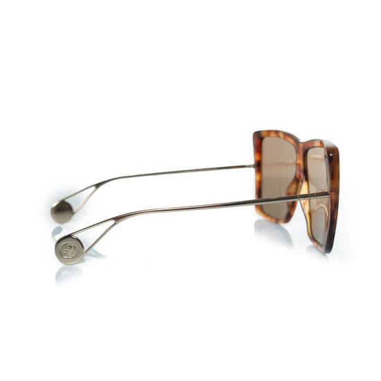 Gucci, übergroße Sonnenbrille in Havannabraun - Image 3