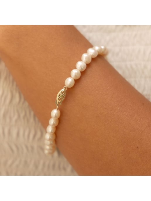 Fascination by Ellen K. Armband Gold 585 mit weißen Perlen 20cm - Image 2