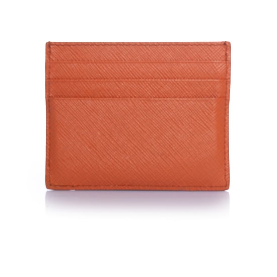 Prada Kartenetui aus Saffiano-Leder in Orange - Image 2