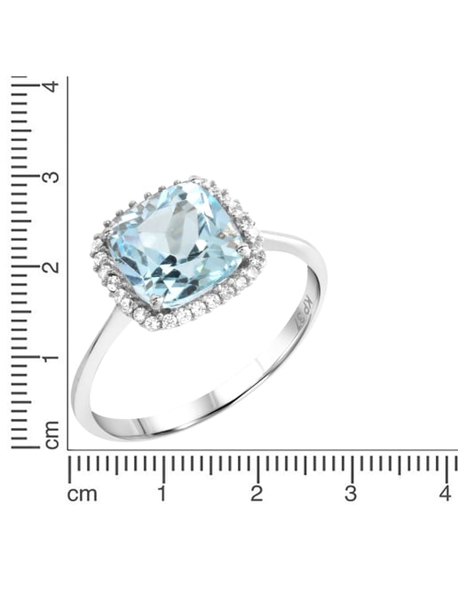 Fascination by Ellen K. Ring Weißgold 375 mit echtem Blautopas (beh.) und Zirkonia-Steinen - Image 2
