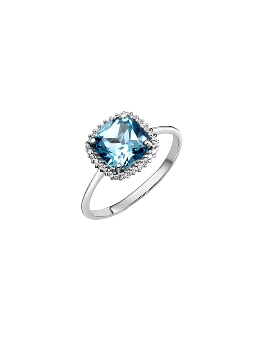 Fascination by Ellen K. Ring Weißgold 375 mit echtem Blautopas (beh.) und Zirkonia-Steinen - Image 3