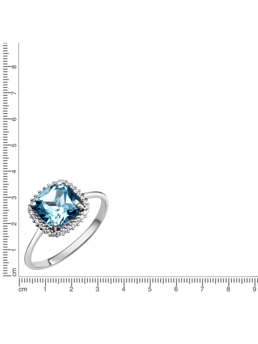 Fascination by Ellen K. Ring Weißgold 375 mit echtem Blautopas (beh.) und Zirkonia-Steinen - Image 4