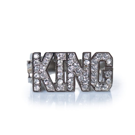 Dolce & Gabbana, silberner KING-Ring mit Strass - Image 2