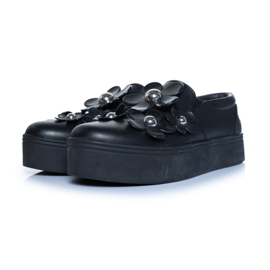 Marc Jacobs, schwarze Slip-On-Sneaker mit Blumenmuster - Image 1