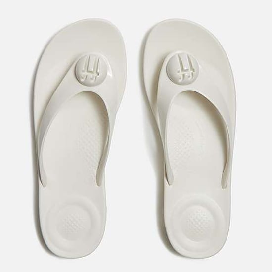 FitFlop Iqushion Glänzender Knopf Damen Creme Flip-Flops - Image 2