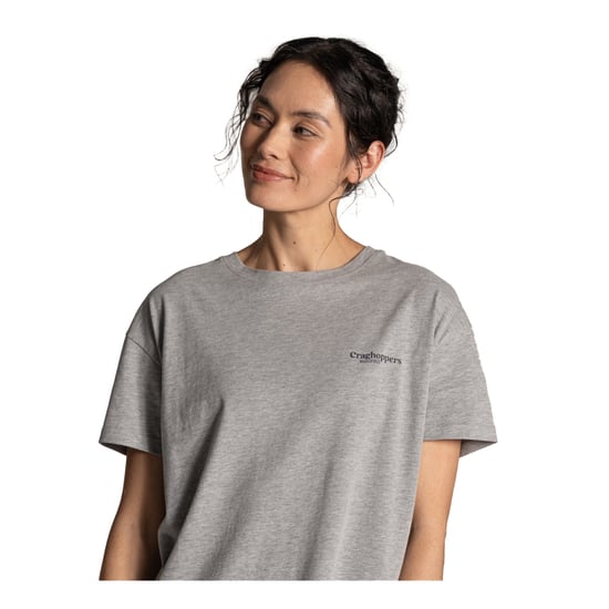 Craghoppers - "Yago" T-Shirt für Damen, Rückseitiger Aufdruck, kurzärmlig (Hellgrau Meliert) - Image 3
