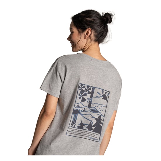Craghoppers - "Yago" T-Shirt für Damen, Rückseitiger Aufdruck, kurzärmlig (Hellgrau Meliert) - Image 5