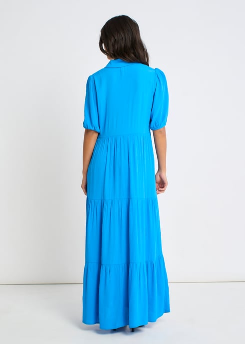 Maxikleid im Skater-Stil mit blauen Knöpfen - Image 4