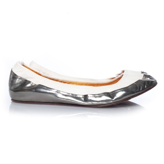Lanvin, Stretch-Ballerina in Weiß und Metallic - Image 4