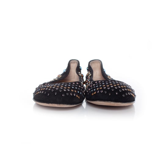 Giuseppe Zanotti, Wildleder-Ballerina mit farbigen Nieten - Image 3