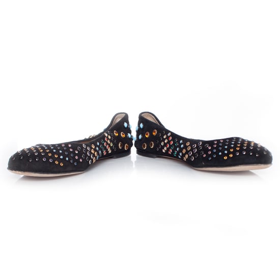Giuseppe Zanotti, Wildleder-Ballerina mit farbigen Nieten - Image 6