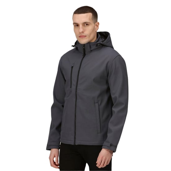 Regatta Professional - "Venturer" Kapuzenjacke für Herren, 3 Lagen, Softshell (Mittelgrau/Schwarz) - Image 3