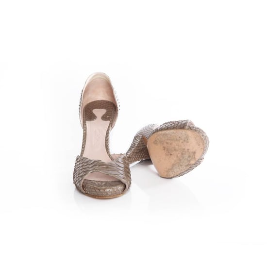 Chloe, graue Python-Peeptoe-Pumps - Image 6