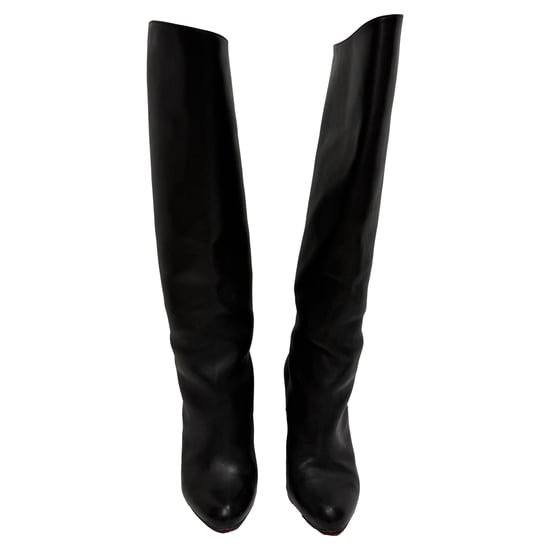 Christian Louboutin Stiefel mit Mandelspitze in schwarzem Leder kniehoch - Image 2