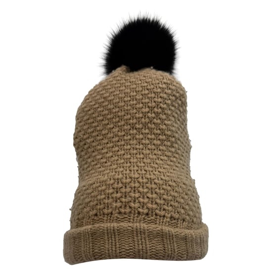 Burberry Strick-Pompon-Mütze aus brauner Wolle - Image 1