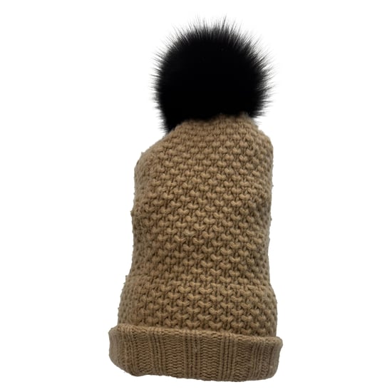 Burberry Strick-Pompon-Mütze aus brauner Wolle - Image 3