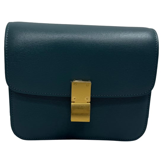 Celine Smooth Teen Box Bag aus grünem Leder - Image 1