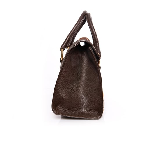 Dolce & Gabbana, Handtasche aus braunem Leder mit Giraffenmuster aus Kalbsfell. - Image 5