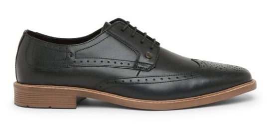 Lambretta Stockton Leder Herren schwarze Schnürschuhe - Image 1