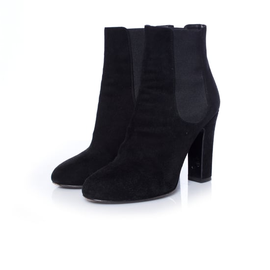 Dolce & Gabbana, Schwarze Chelsea-Boots aus Wildleder mit Absatz. - Image 1