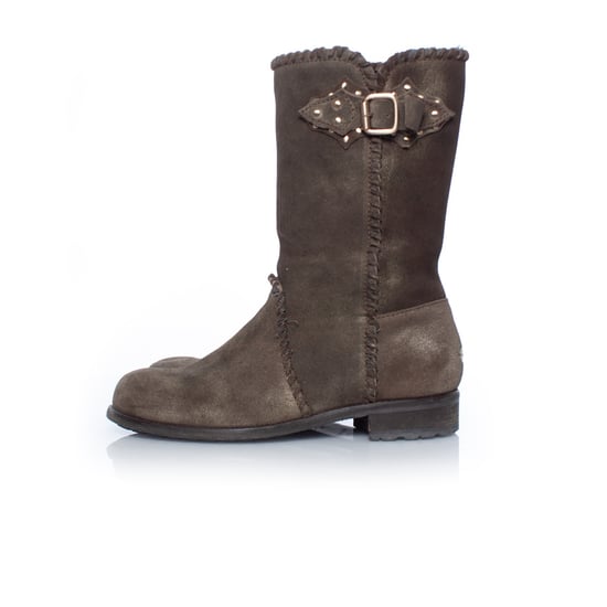 Jimmy Choo Pre-owned Wildleder-Bikerstiefel (Pre-owned) - Khaki - Image 2