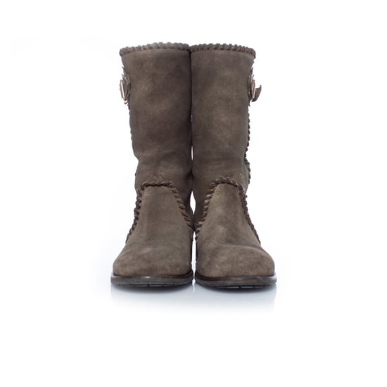Jimmy Choo Pre-owned Wildleder-Bikerstiefel (Pre-owned) - Khaki - Image 5