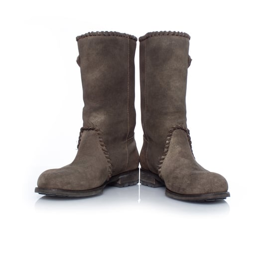 Jimmy Choo Pre-owned Wildleder-Bikerstiefel (Pre-owned) - Khaki - Image 6