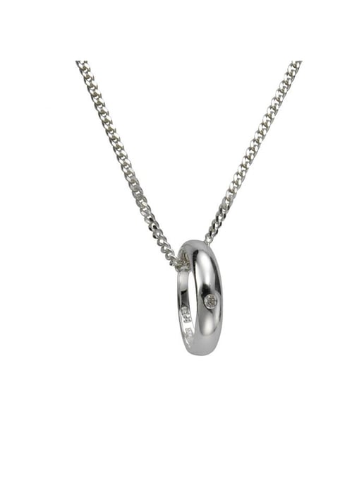 Zeeme for Kids Halskette 925 Silber Taufring  mit Diamant 0,01ct. - Image 2